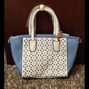 Blue Lazer Cut Handbag